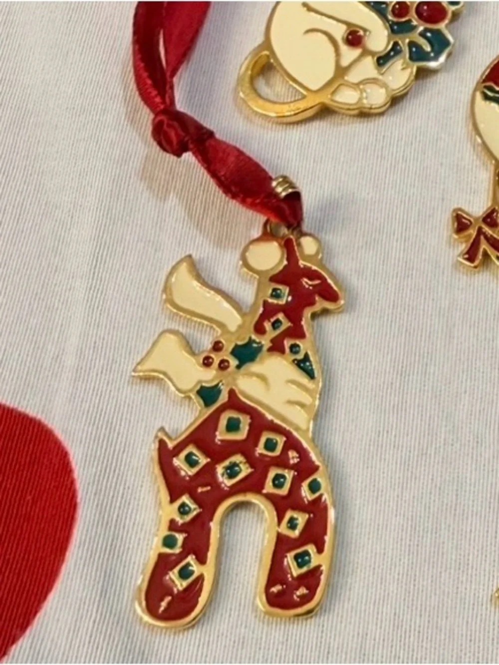 Wallace Christmas Cookie Ornament Candy Cane Pendant Lot of 6 Vintage